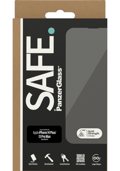 Safe. By Panzerglass Apple Uyumlu iPhone 14 Plus 13 Pro Max Ultra-wide Fit Tam Koruma Çerçeve Aparatlı Ekran Koruyucu