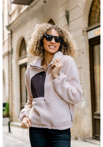 Scorp Fever Kadın Peluş Sweatshirt Bej Standart Çok Renkli