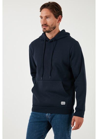 Buratti Regular Fit Kapüşonlu Kanguru Cepli Içi Tüylü Yumuşak Şardonlu Erkek Sweat 5905281 Koyu Lacivert