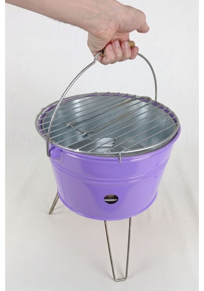 Küçük Katlanabilir Metal Piknik Izgara Mangal Barbekü Mor