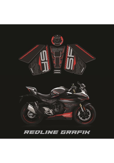 Cf Moto 450sr Tank Pad Set Kırmızı Siyah Redlinegrafik