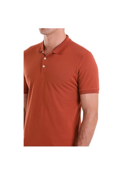 Hatemoğlu Tarcin Comfort Fit Düz 100% Pamuk Polo Yaka Tişört Kahverengi