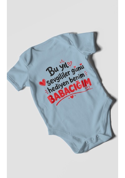 Morivokids Babaya Özel Kısa Kollu Bebek Body %100 Pamuk Zbn295-kk Bebe Mavisi