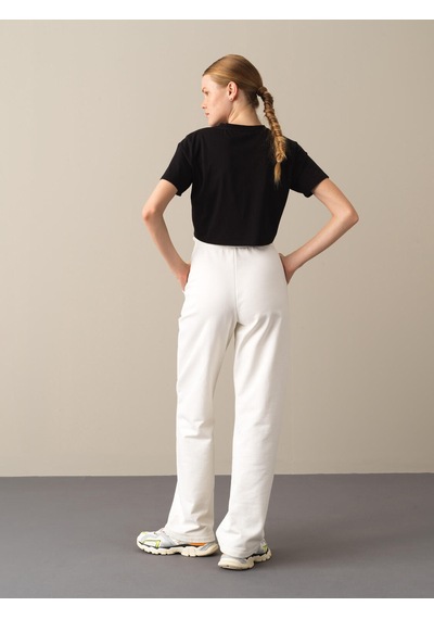 Xint Ekru Oversize Pamuk Sweat Pantolon 470382 Beyaz