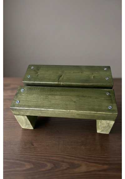 Nest Woodtr Doğal Ahşap Tek Katlı Basamak Tabure Yükseltici 30x25x15cm 1adet Yeşil