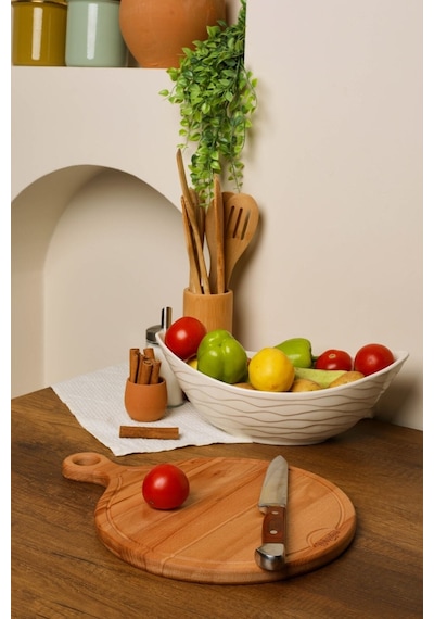 Ahşap Kesme Tahtası - Ahşap Sunum Tahtası - Ahşap Servis Tahtası - Anneler Günü Hediyesi 38x29 Cm Ahşap