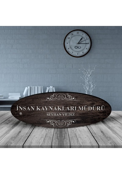 Kişiye Özel Mesleki İnsan Kaynakları Müdürü Ahşap Oval Masa İsiml N11.25481
