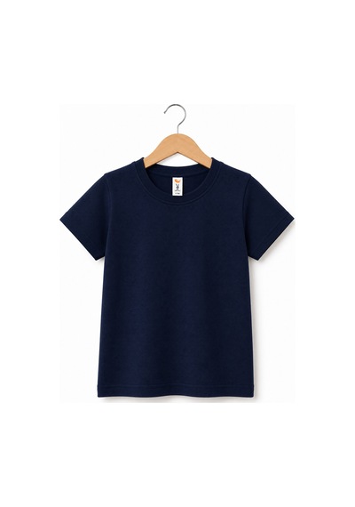 H&c Coolboy Çocuk %100 Pamuklu Bisiklet Yaka Baskısız Pike Kumaş Basic Tişört Lacivert