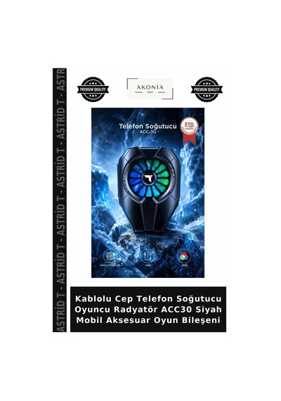 Kablolu Cep Telefon Soğutucu Oyuncu Radyatör Acc30 Siyah Mobil Aksesuar Oyun Bileşeni