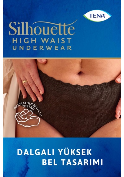Silhouette Plus Kadınlara Özel Yüksek Bel Emici Külot Siyah L 8'li 2 Paket 16 Adet