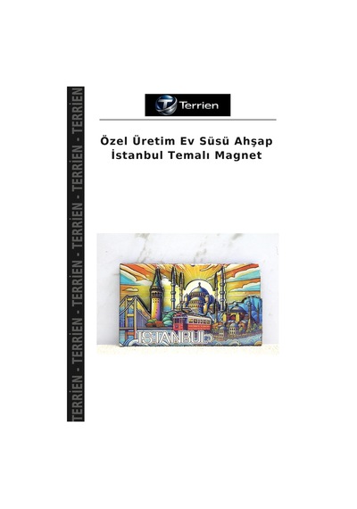 Özel Üretim Ev Süsü Ahşap İstanbul Temalı Magnet Çok Renkli