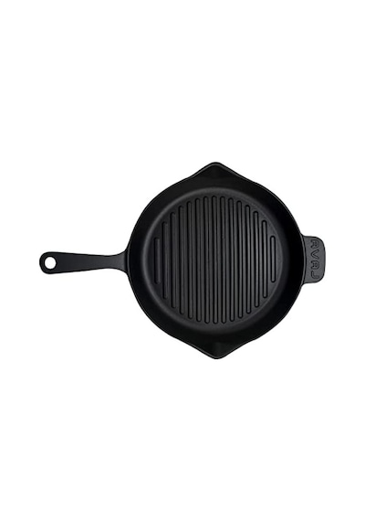 28 Cm Döküm Yuvarlak Izgara Tava, Metal Kulplu Ve Konkav Tabanlı 14 Cm