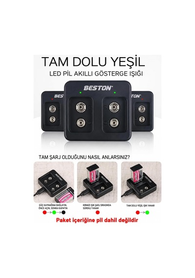 9v Pil Şarj Cihazı Usb Girişli Çift Yuvalı Battery Charger Dc 5v 1a Giriş 8.4v 260ma Çıkış 9v Şarj Edilebilir Pil Şarj Ünitesi M7005 Wireless Mouse Gamepad Uyumlu Beston M7005