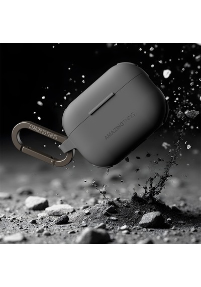 Apple Uyumlu AirPods Pro 2 Amazingthing Airbag Köşe Tasarımlı Omni Serisi Silikon Kapak Gri