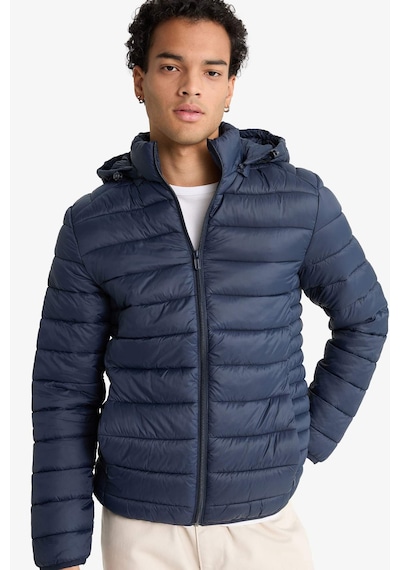 Defacto Su Geçirmez Slim Fit Dar Kesim Kapüşonlu Fermuarlı Şişme Mont N4661az25aunv175 Lacivert