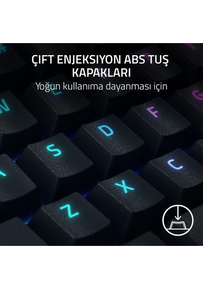 Blackwidow V4 Yeşil Anahtar - Chroma Rgb Mekanik Oyun Klavyesi - Snap Tap Tıklamalı Mekanik Anahtarlar, 6 Özel Makro Tuşu, Avuç İçi Dayanağı Tr Düzeni Siyah
