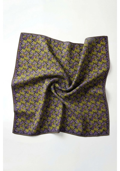 Silk Home Soft Eşarp Floral Line Koyu Antrasit 90x90 Çok Renkli