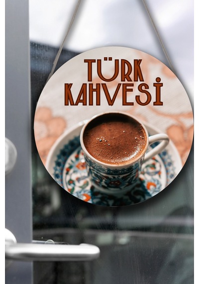 Türk Kahvesi Cafe Restoran İçin Duvar, Kapı, Çift Taraflı Askılı Pano Karşılama Tabela, Kahve Tablo