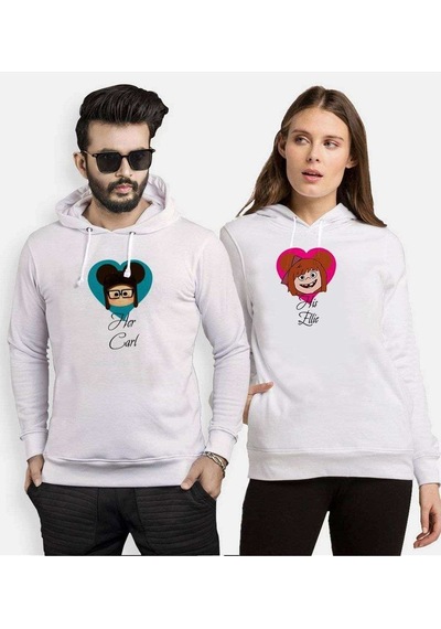 Tshirthane Carl Ellie Sevgili Kombinleri Kapüşonlu Kombini