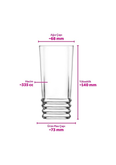 Elegan 6'li Meşrubat Bardağı Çok Renkli