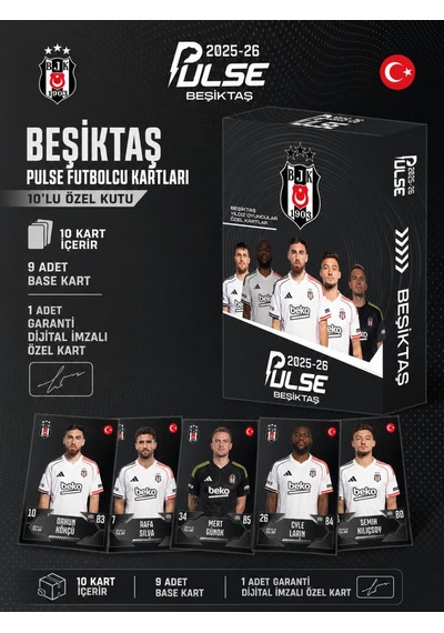 Mythos Pulse Beşiktaş Futbolcu Kartları 10'lu Özel Kutu 2025/2026 Resmi Lisanslı