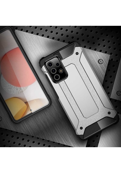 Noktaks - Samsung Galaxy Uyumlu A52 / A52s - Kılıf Çift Katman Zırh Tank Crash Military Kapak - Gold