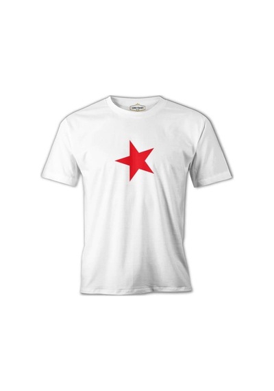 Türk Bayrağı - Bayrak Yıldız Beyaz Erkek Tshirt
