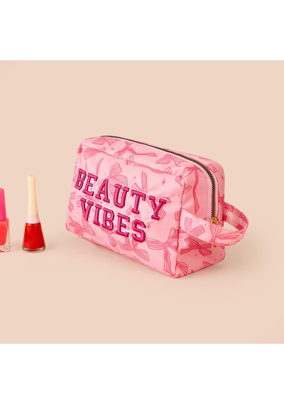 Living Beauty Vibes Kozmetik Çantası - Pembe - 21x12x8 Cm