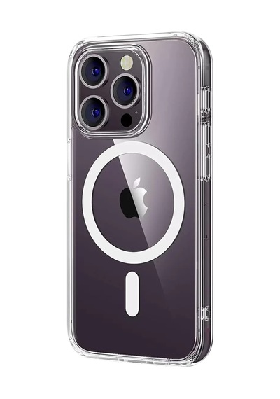 Newface Apple İphone 15 Pro Max Combo Sert Şeffaf Magsafe Kapak - Şeffaf