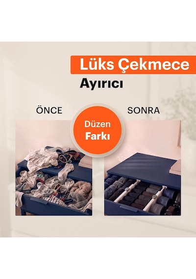 Büyük Boy Ayarlı Çekmece Ayırıcı I Çekmece Bölücü I Uzayabilen Ayırıcı I Teleskopik Raf Düzenleyici I Kı Diğer