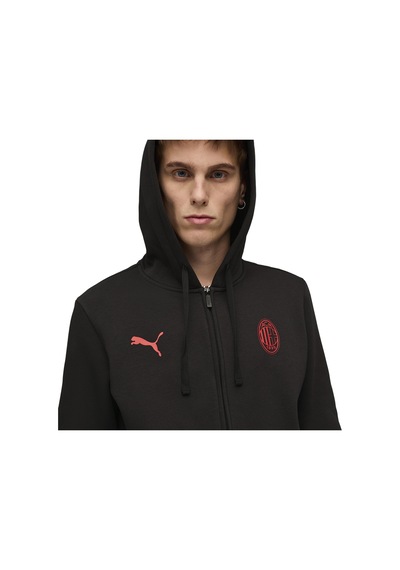 Puma Ac Milan Ftblessentials Full-zip Hooded Erkek Siyah Futbol Eşofman Üstü 78283204