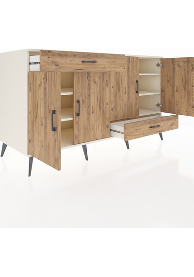 Kronos Konsol 5 Raflı 2 Çekmeceli 4 Kapaklı 176x59x99 Aytaşı-çam Aytaşı-çam