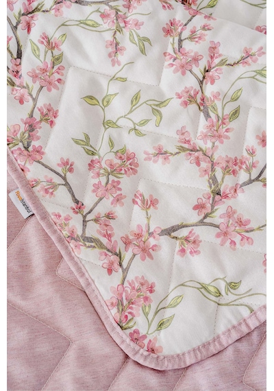 Rivaistanbul Sakura Çift Kişilik Pamuklu Kapitone Pike & Yatak Örtüsü Pembe
