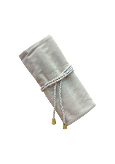Kadife Takı Ve Mücevher Seyahat Rulo Düzenleyicisi Krem 35x20 Cm Krem