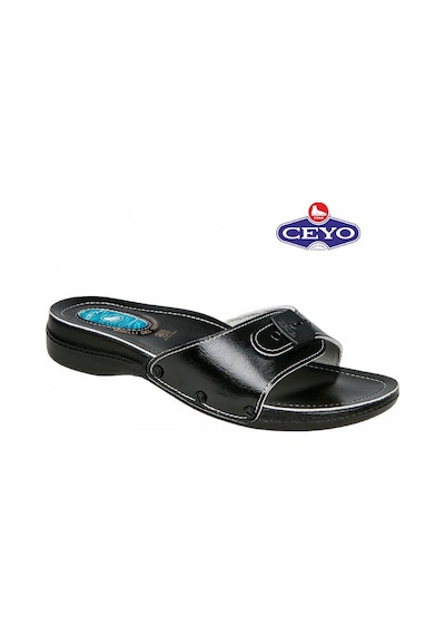 6500-1Mınellı Ceyo Bayan Terlik-Siyah