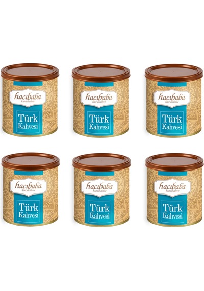 Hacıbaba Türk Kahvesi Teneke Kutu 100 Gr X 6 Adet Öğütülmüş
