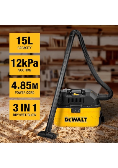 Dxv15t Islak Kuru Vakumlu Süpürge 15 Lt 1100 Watt Dewalt