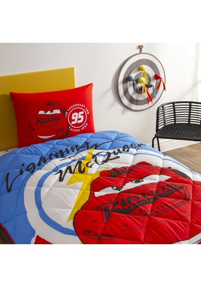 Taç Lisanslı Disney Cars Mcqueen Tek Kişilik Pamuk Yorgan Seti 000000001000050004 Çok Renkli