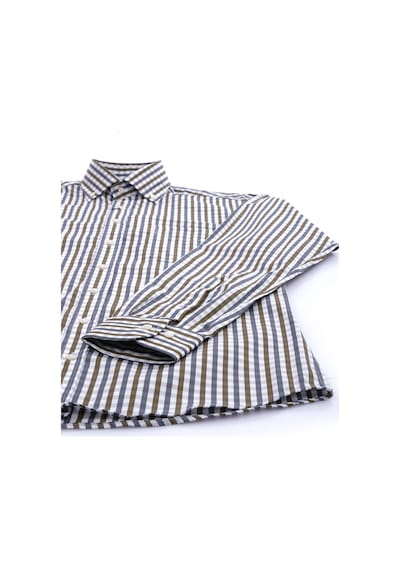 Giant Erkek Uzun Kol Kareli Gömlek - Minimalist Stil Haki