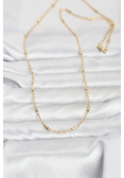 Cm 14k Gold Renk Bar Zincir Model 60 Cm Kadın Kolye - Altın