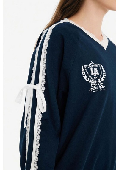 Defacto %100 Pamuk Oversıze Baskılı Sweatshirt G8034AX26SP