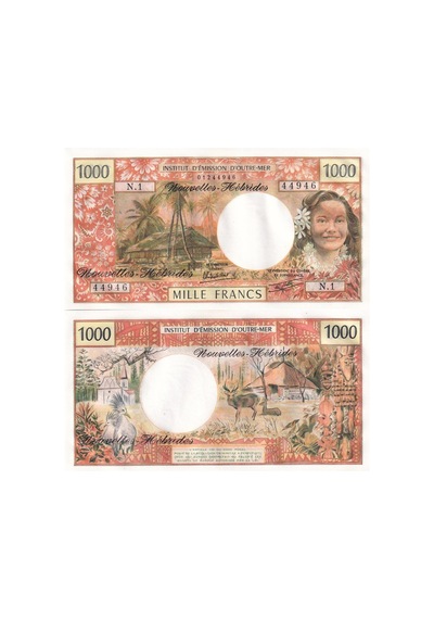 Yeni Hibritler 1979 Yılı 1000 Francs Kağıt Para Çil Unc Koleksiyon Para Nadir