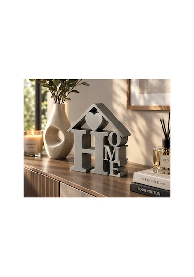 Home Yazılı Dekoratif Kalpli Biblo Gri