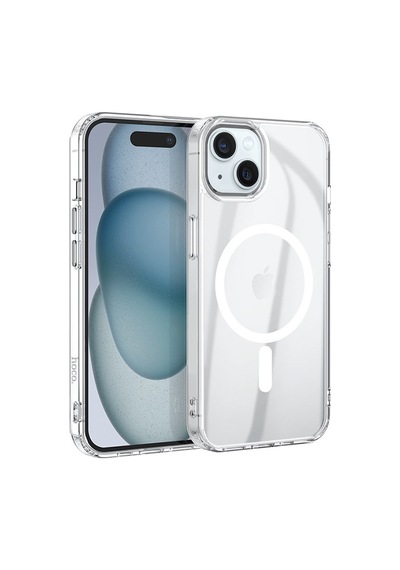 Apple Uyumlu iPhone Hoco 15 Anti fall Darbe Önleyici Airbag Manyetik Magsafe Silikon Kilif Seffaf