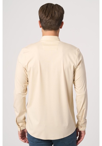 White Stone 2025-y G3023-1 Gömlek Bej Bej