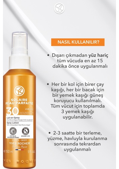 Yves Rocher Vücut Güneş Spreyi - Spf 30 / Solaire Peau Parfaite-150 Ml-32276