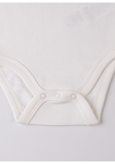 KitiKate Organik New Basic Kısa Kol Body Bebek Boy Ekru