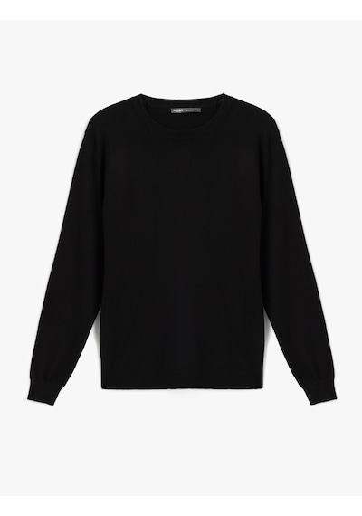 Koton Basic Sweatshirt Bisiklet Yaka Uzun Kollu Siyah 5wam70033ht Siyah