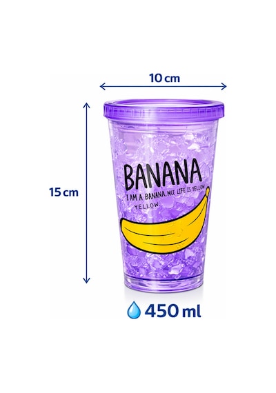 Buzlu Kırık Cam Görünümlü Smoothie Bardağı,450ml,sızdırmaz Kapaklı Soğuk İçecek Bardağı,bpa İçermez Mor