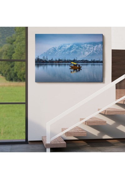 Es10 KY Özel Hindistan Srinagar Dal Gölü Kış Manzara Tablosu-1244 (50 x 70)